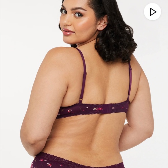 Savage x Fenty cotton essentials lace trim Bralette late night purple size L - Picture 2 of 10